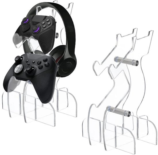 Supporto per Controller - Display in Acrilico - Supporto per Headset da Gioco - Regalo Creativo - 2 Pezzi - Altezza 23,2 cm - Supporto per Controller da Gioco