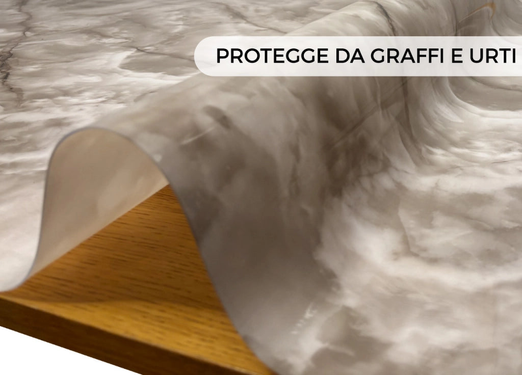 Tovaglia Antimacchia Plastificata PVC Proteggi Tavolo Crystal Marmo 1,55mm - 100X200 - D8