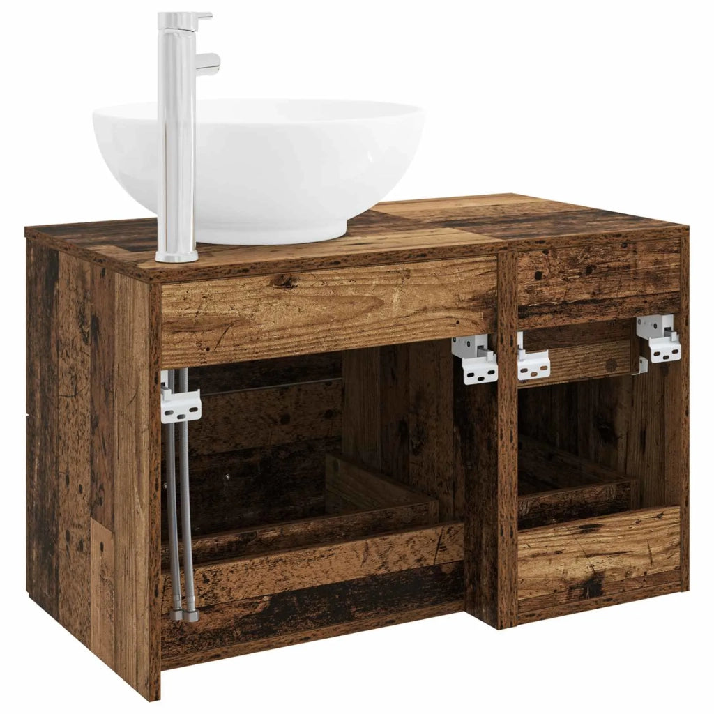 Set di mobili per il bagno 2 pz Legno antico 3403998