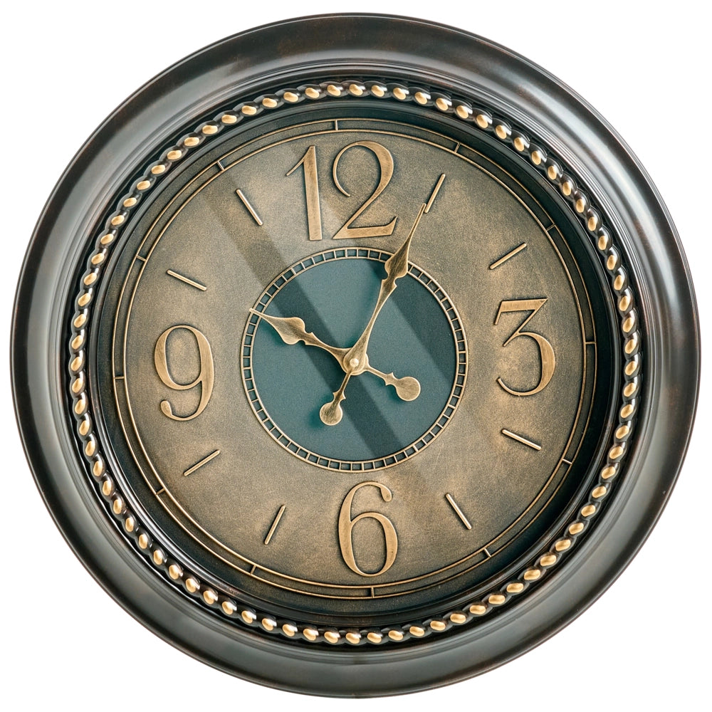 Orologio da parete con cornice sintetica dorata ⌀ 55 cm Finitura verniciata Forma rotonda Design classico Accessori per la casa
