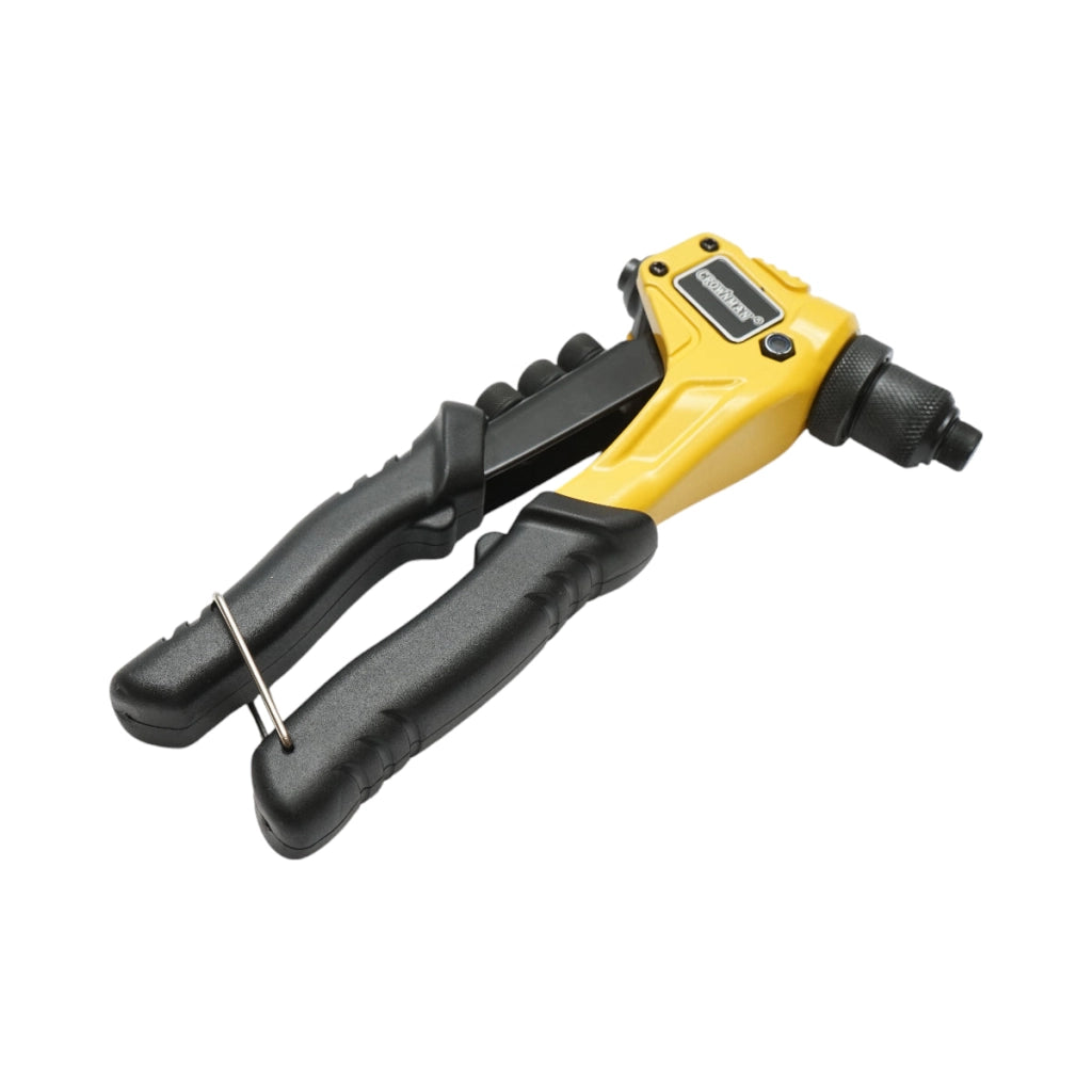 Pinza per rivetti in alluminio, lunghezza 200 mm, con 4 teste intercambiabili (2.4, 3.2, 4.0, 4.8 mm), industriale, Crownman