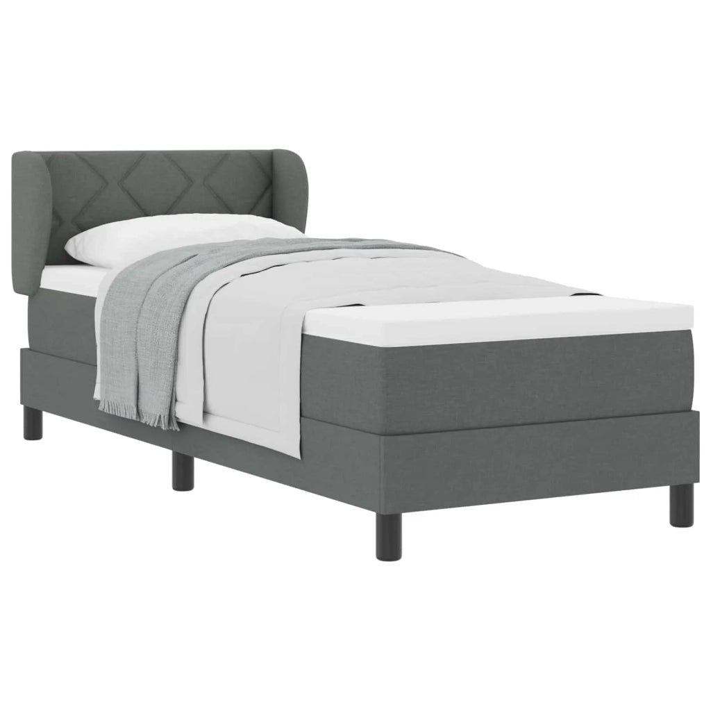 Letto a molle con materasso Grigio scuro 80 x 200 cm Tessuto 3340053