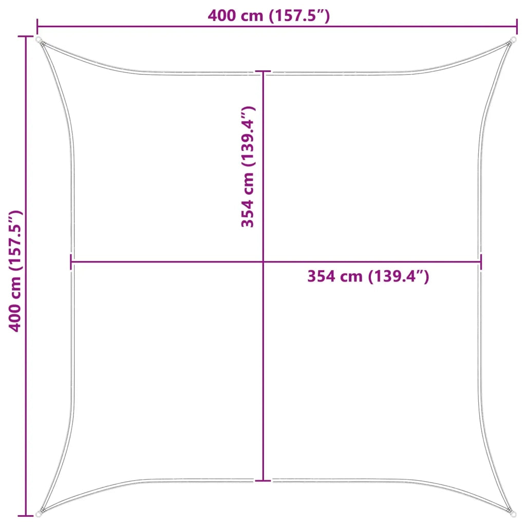 Vela da ombra solare-Telo Ombra-Vela Ombreggiante-Parasole a Vela Giallo e Bianco 4 x 4 m