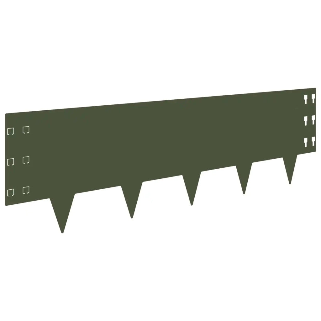 Bordura per Prato 10 pcs 100 x 30 cm Acciaio Verde Oliva 8008632