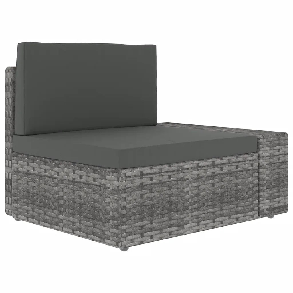 Set Divani da Giardino 7 pz con Cuscini in Polyrattan Grigio cod mxl 36120