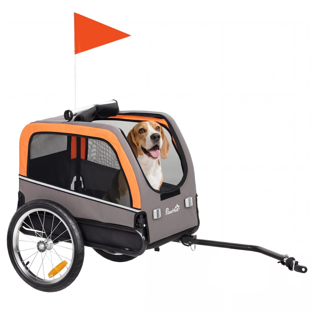 Trasportino per Cani Pieghevole per Bicicletta con Riflettori ¨C zephmum ¨C Arancione