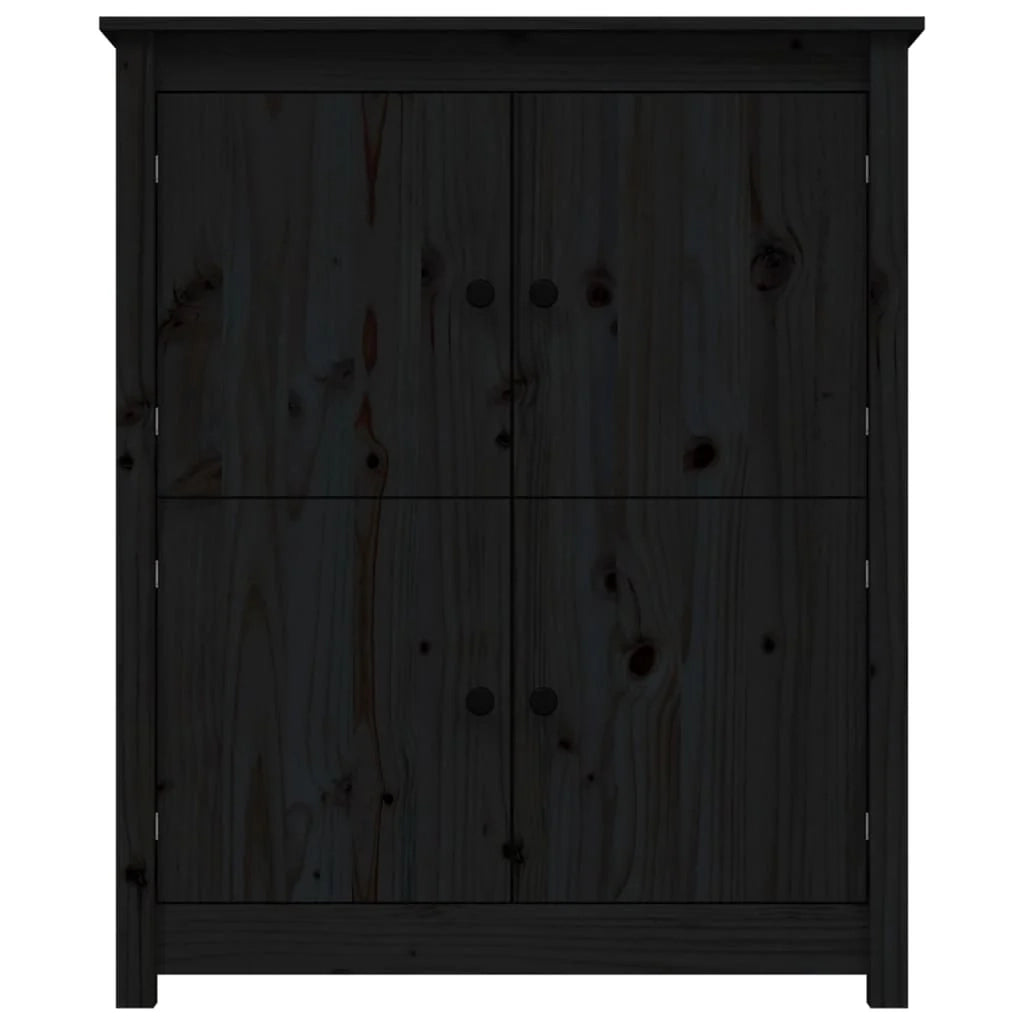 Buffet credenza cassettiera armadio mobile contenitore organizer per cucina soggiorno salotto 83 x 41,5 x 100 cm legno massello di pino nero 02_0036141