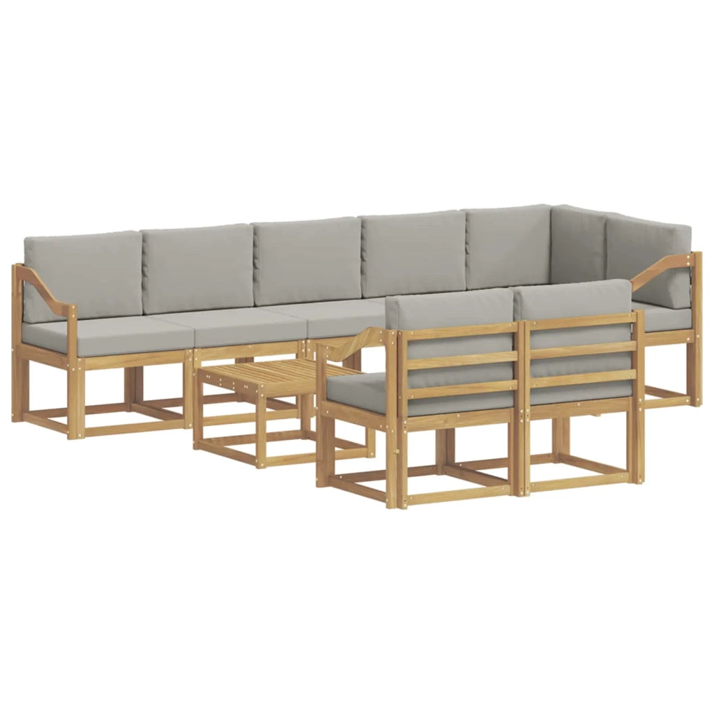 Set di divani da esterno 9 pcs Bianco e Grigio Chiaro 3387855