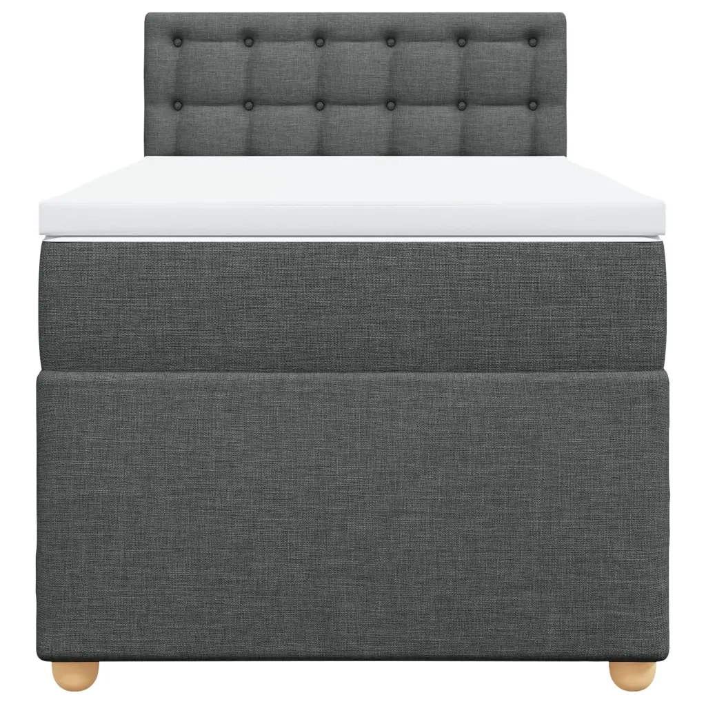 Giroletto a Molle con Materasso Grigio Scuro 90x200 cm Tessuto