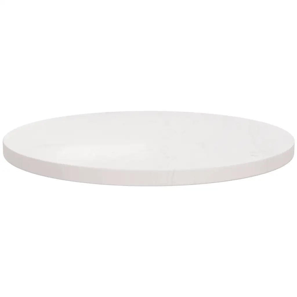 Piano Tavolo Rotondo Bianco Ø50x3 cm in Legno Massello di Pino 833662