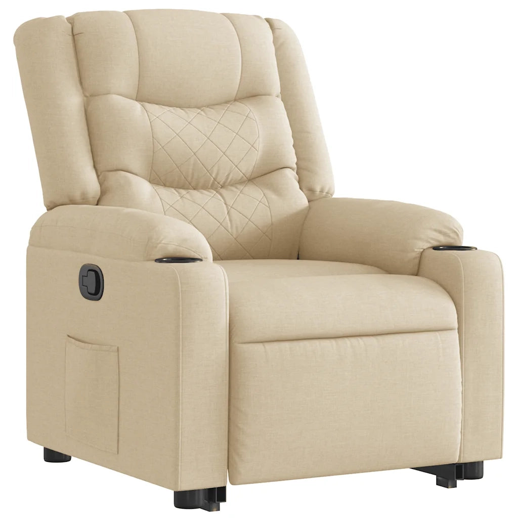 Poltrona Alzapersona Reclinabile Crema in Tessuto 3310266