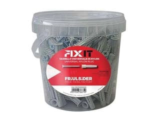 TASSELLO IN NYLON CON VITE TSP TRUCIOLARE PROMOPACK FIXIT- - ø mm.8x51 con vite TSP mm.5x60 secchiello pz.130 - 1 confezione FRIULSIDER