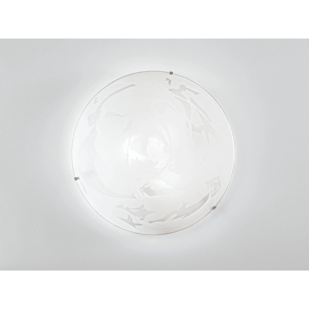 PLAFONIERA ALABASTRO 2XE27 D.30XH9,5CM BIANCA.