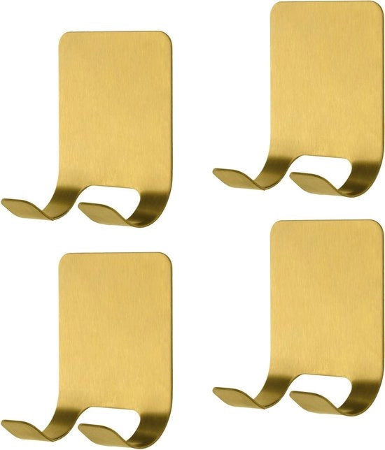 Supporto per rasoi autoadesivo - Orecchini per rasoi in oro - Supporto per rasoi in acciaio inossidabile - Alloggiamento acqua resistente per oggetti da bagno - Accessori per la cucina e la bagno