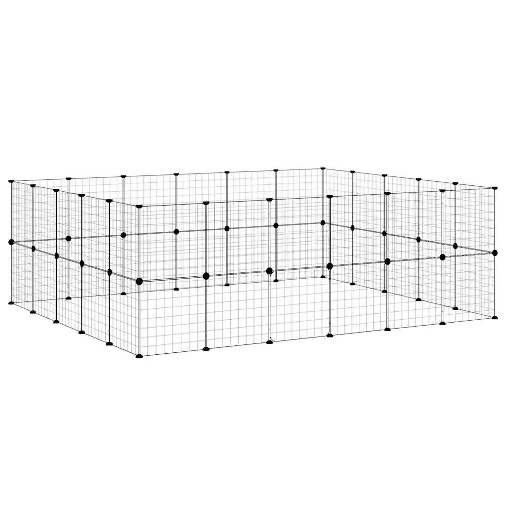 Gabbia per Animali 44 Pannelli con Porta Nera 35x35 cm Acciaio 3114040