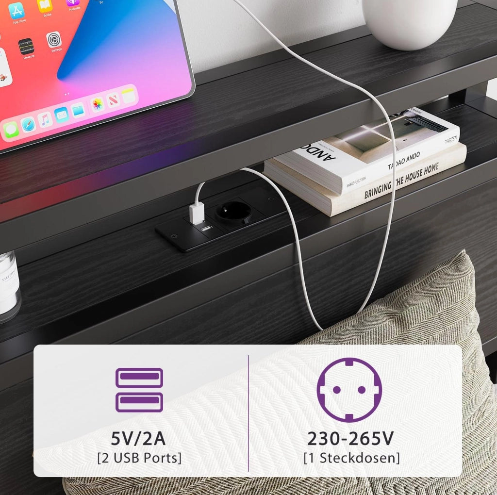 Letto singolo 90x200 in metallo con testiera contenitiva e porta USB