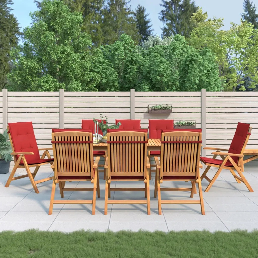 Sedie da Giardino Reclinabili con Cuscini 8 pz in Legno di Teak 3196529