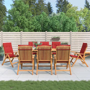 Sedie da Giardino Reclinabili con Cuscini 8 pz in Legno di Teak 3196529