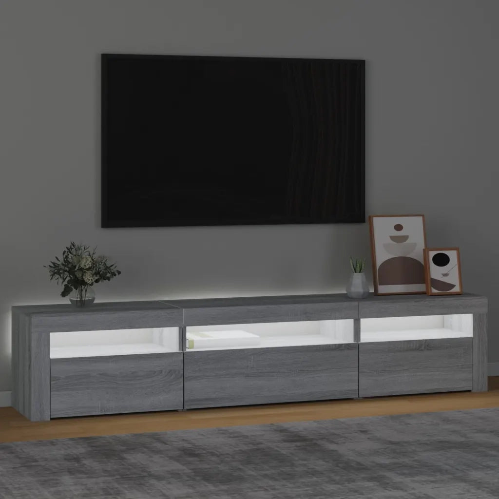 Mobile Porta TV con Luci LED Grigio Sonoma 195x35x40 cm cod mxl 24764