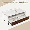Tavolino da caffè con 2 Cassetti, Tavolino da Salotto Rettangolare in Legno, Tavolino Moderno Semplice per Soggiorno, Camera da Letto e Ufficio, Bianco