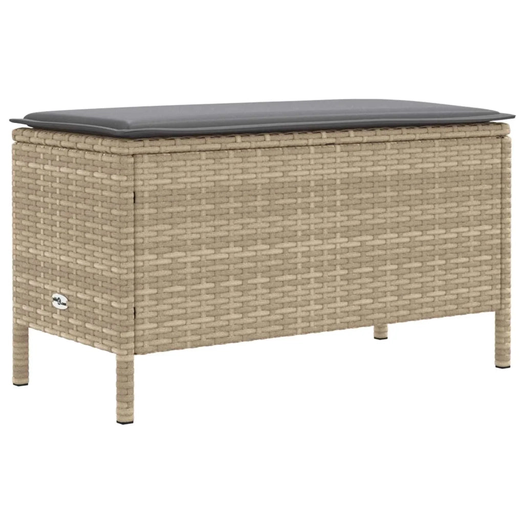 Sedia da giardino-Poggiapiedi da Giardino Beige e Grigio Chiaro 80 x 38 x 42 cm
