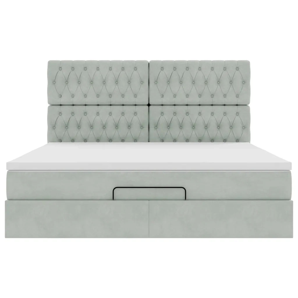 Struttura Letto Pouf con Materassi 180x200 cm Velluto 3314408