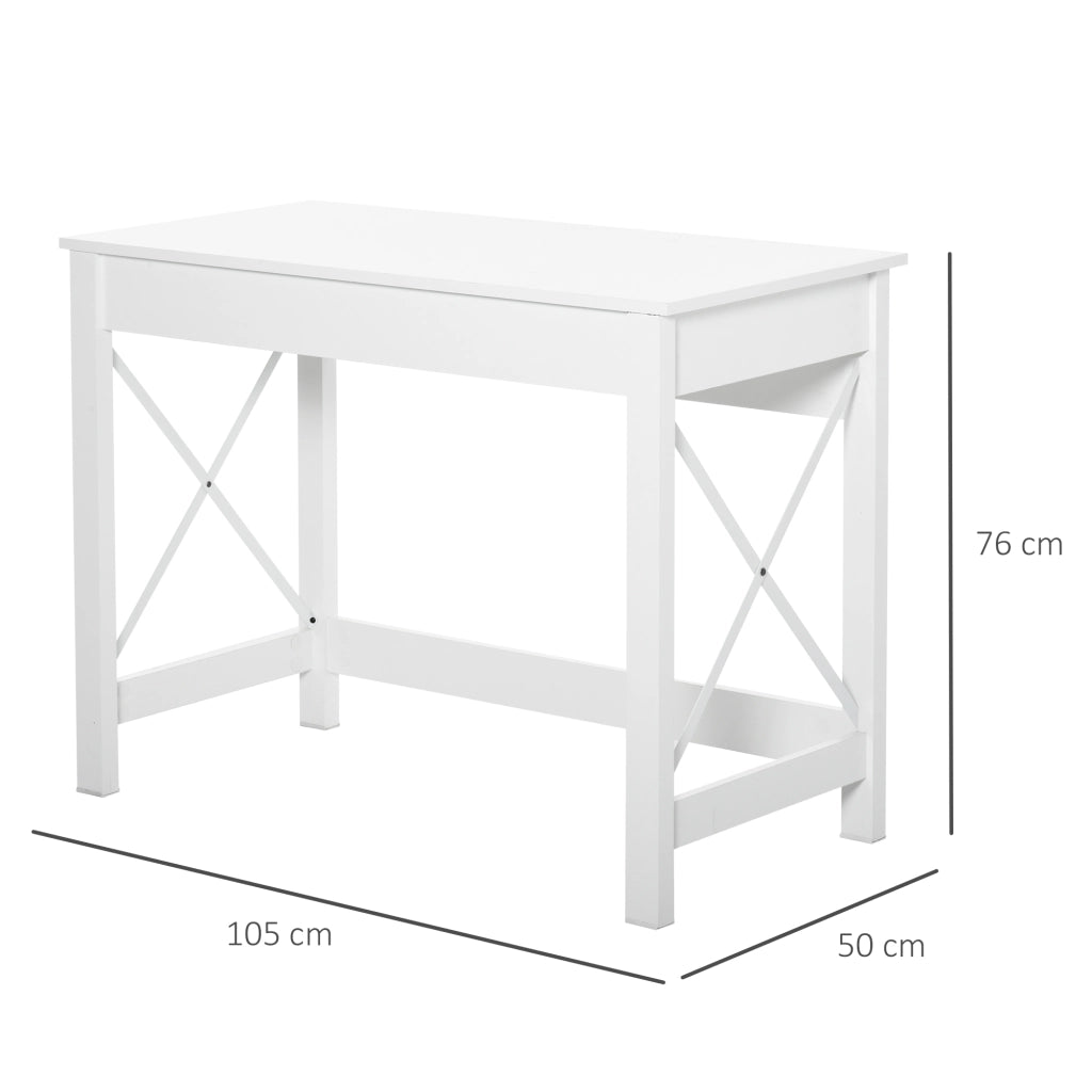 Scrivania Moderna ¨C Zephmum ¨C Legno Acciaio Bianco 105x50x76 cm