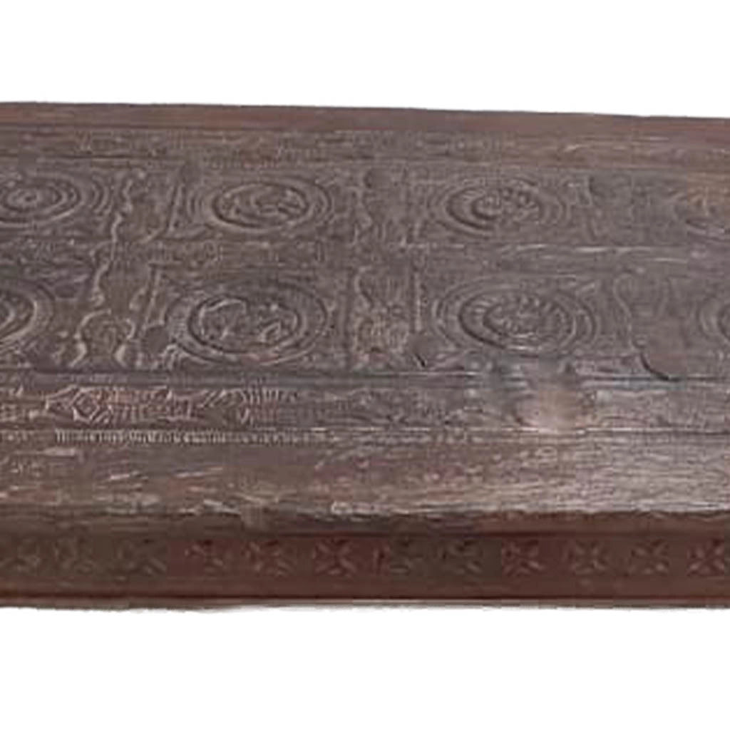 Tavolino in legno artigianale marrone 148x88x37h cm