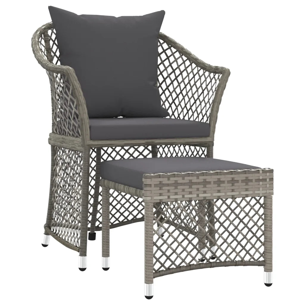 Set di Divani da Giardino 2 pz con Cuscini in Polyrattan Grigiocod mxl 95483