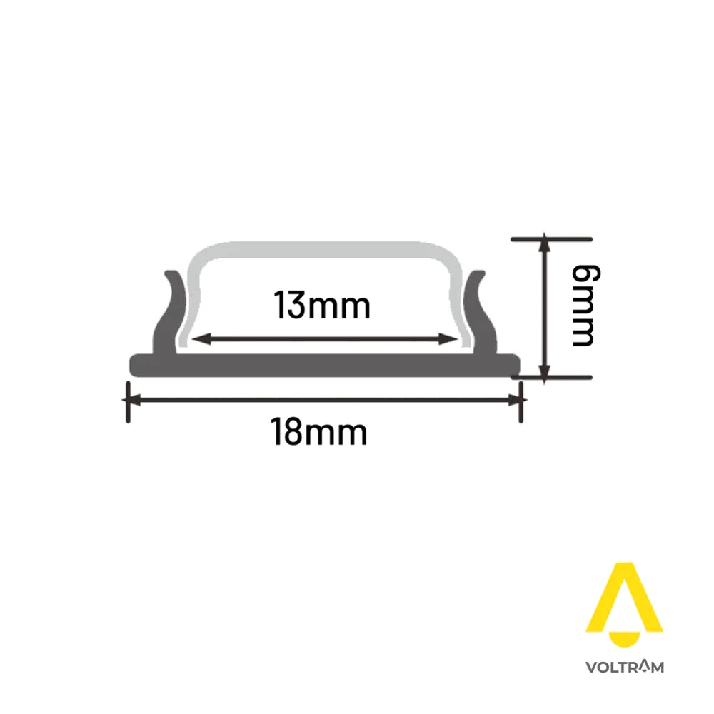 Profilo flessibile in alluminio silver 2mt per striscia led