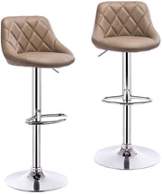 Set di 2 Sedute con Schienale e Sostegno alle Gambe - Pelle e Velluto - Regolabile con Schienale - Colore Khaki