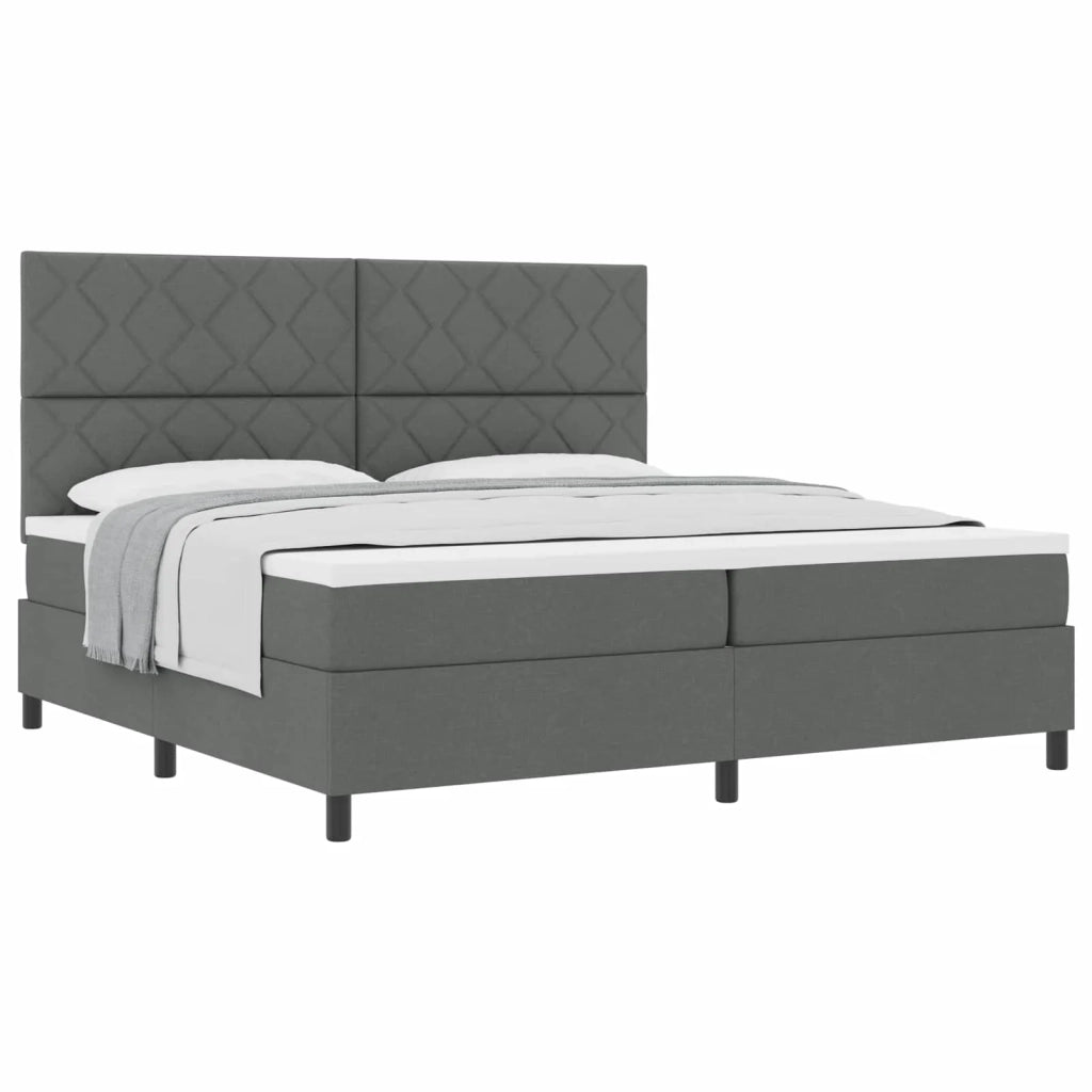 Letto a molle con materasso Grigio scuro 200 x 200 cm Tessuto 3339491
