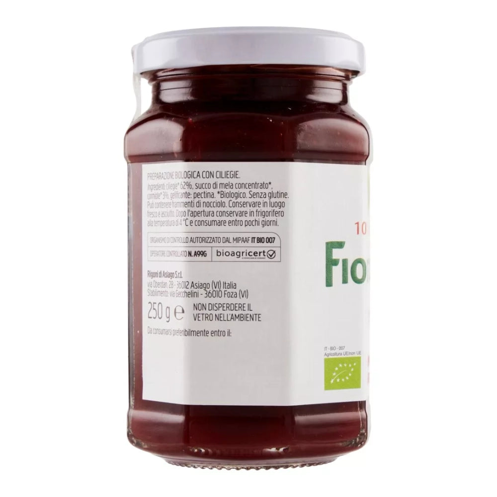 Rigoni di asiago fiordifrutta bio ciliege marmellata in vasetto da 250 grammi