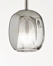 Vetro  1 luce attacco E27  fume specchiato Rain d.17,5cm rosone acquistabile separatamente