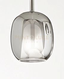 Vetro  1 luce attacco E27  fume specchiato Rain d.17,5cm rosone acquistabile separatamente