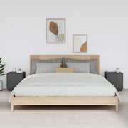 Comodini Grigi 2 pz 40x34x45 cm in Legno Massello di Pino 818280