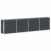Moderna fioriera antracite 160 x 40 x 75 cm design elegante e robusto per uso esterno realizzata in acciaio antracite 02_0059224