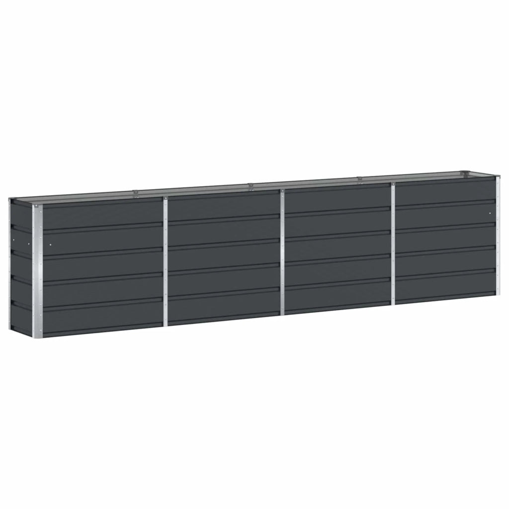 Moderna fioriera antracite 160 x 40 x 75 cm design elegante e robusto per uso esterno realizzata in acciaio antracite 02_0059224
