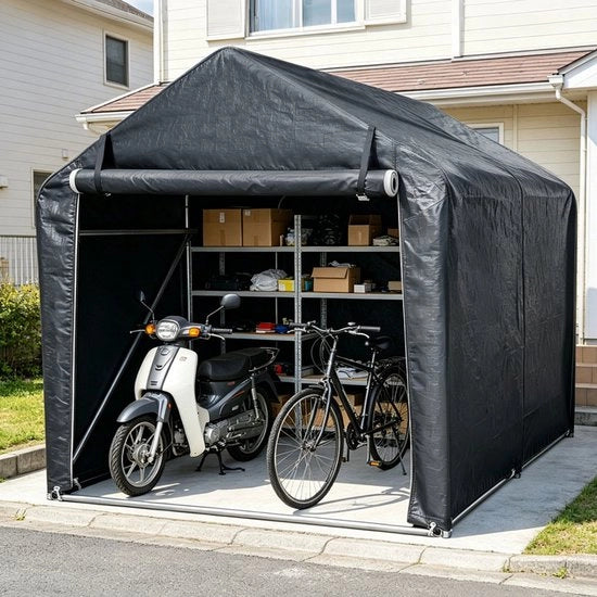 Tenda di Stoccaggio per Giardino 218x157x166 cm - Ricovero per Motocicli e Biciclette - Grigio