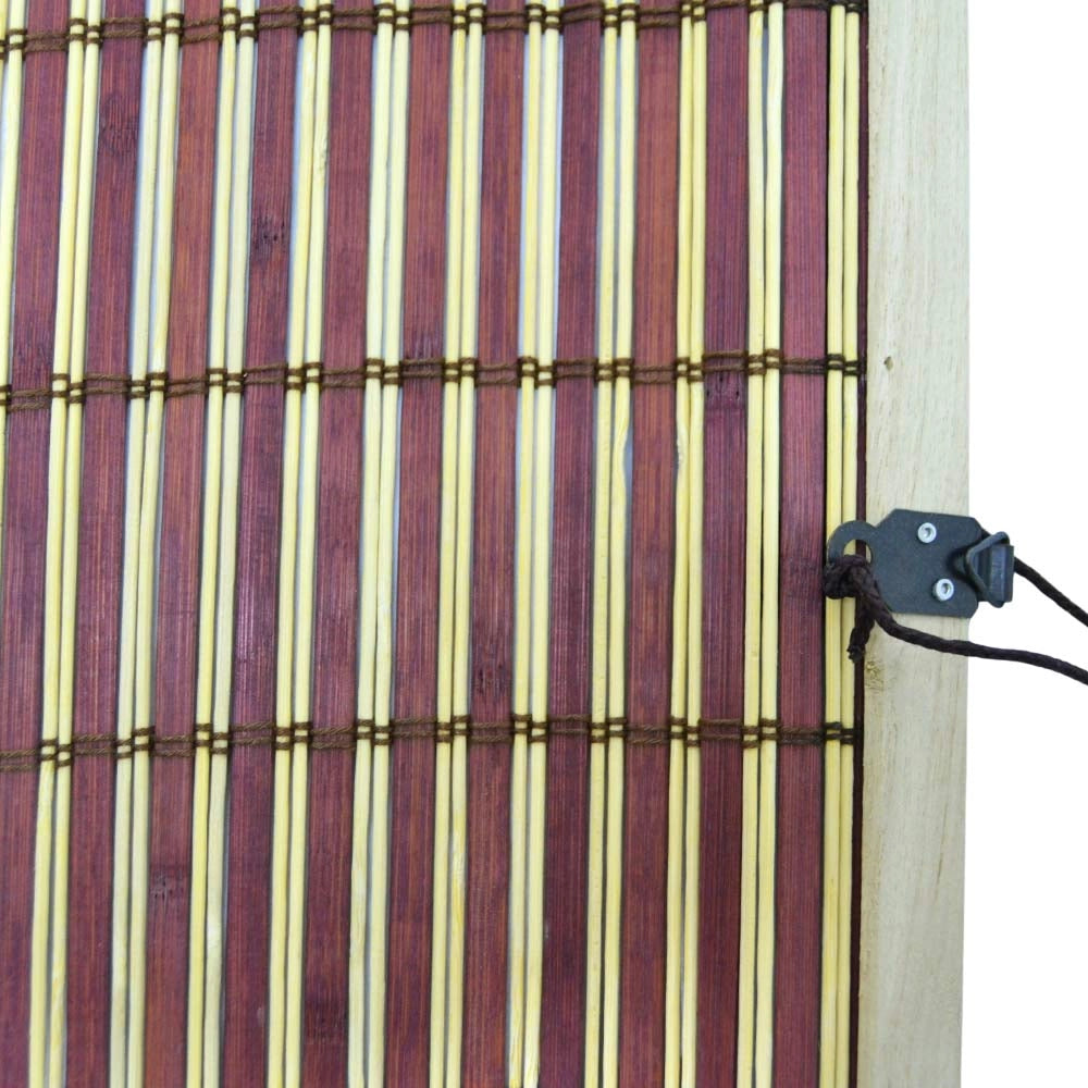 Tenda tapparella a rullo in legno di bamboo bordeaux bordata 120 cm x 300 cm lux