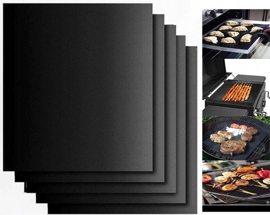 5 pezzi - Mat di Teflon - Mat per forno - Mat per griglia - Mat di protezione - Mat per barbecue - accessori barbecue