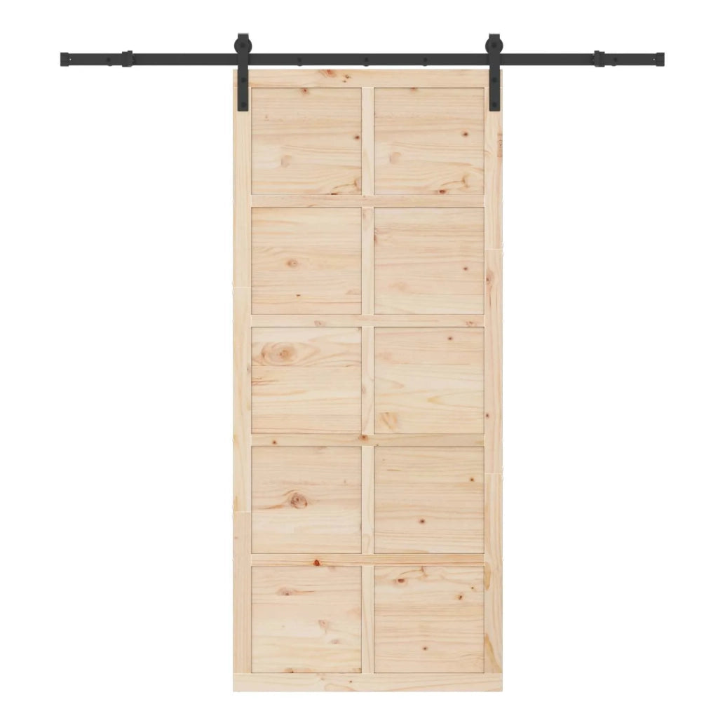 Porta scorrevole Naturale 100 x 208 cm Legno Massello di Pino