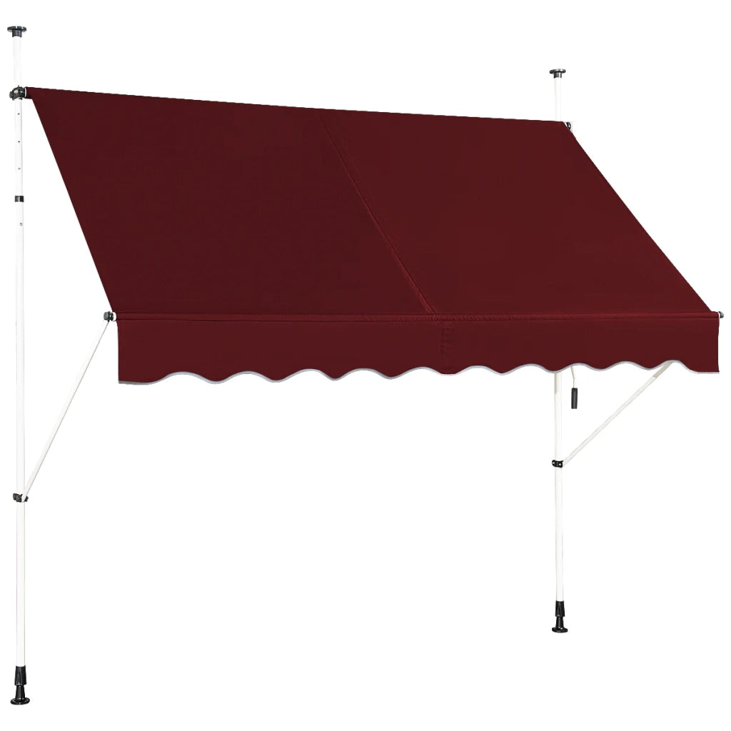 Tenda da sole retrattile 200 x 300 cm altezza regolabile con manovella design moderno per la protezione solare alluminio rosso 20_0010427