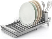 Afdruiprek Uitschuifbaar 28-47 cm con Pedane Antislip - Supporto per Utensili - Disimpegno dello Spazio - Asciugatura Igieneica