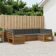 Set di divani da esterno con cuscino 6 pcs Naturale e Antracite