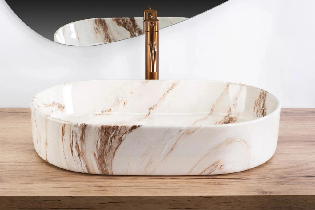 Lavabo Da Appoggio Rea Nadia 60 Marrone