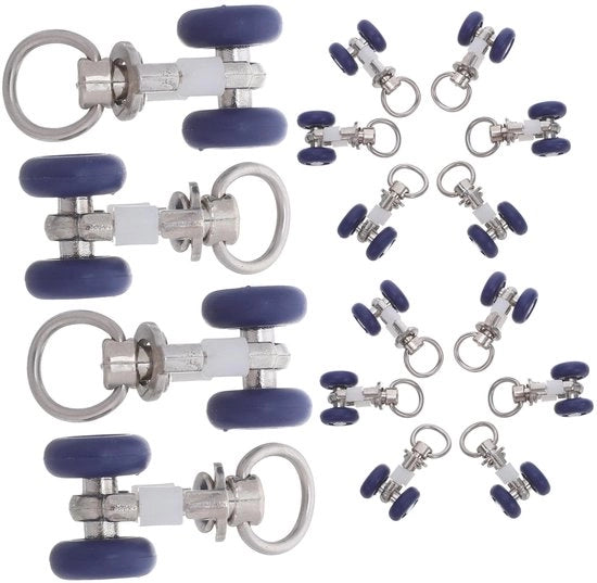 Gordini per tende 20 pezzi - Acciaio inossidabile - Ruote in plastica - Installazione facile - Stabile e robusto - Adatto per la decorazione delle finestre - Corda per tende