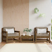Sedie da Giardino 2 pz Marrone Ambra in Legno Massello di Pino 825495