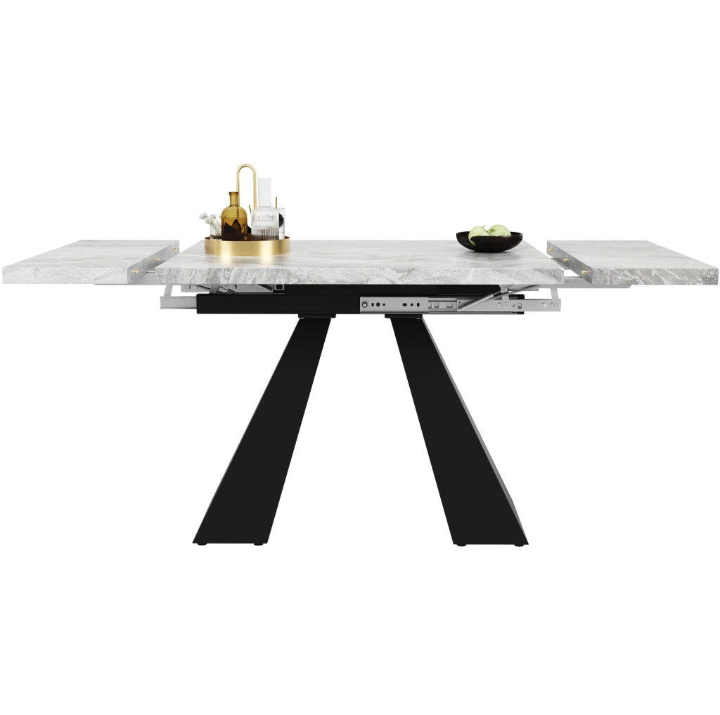 Tavolo da pranzo estensibile 99-159x74 cm nero e grigio