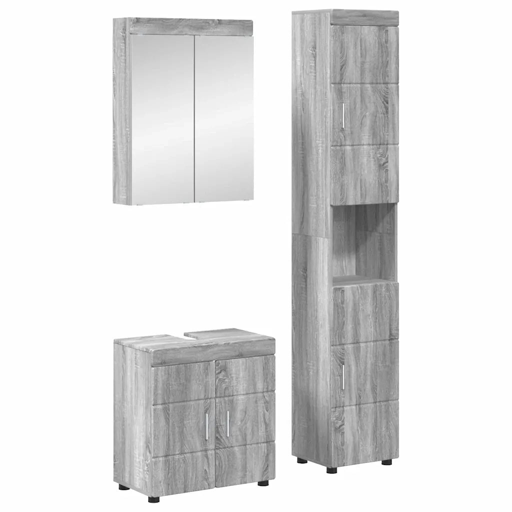 Set di mobili per il bagno con lo scaffale TULUM Grigio Sonoma